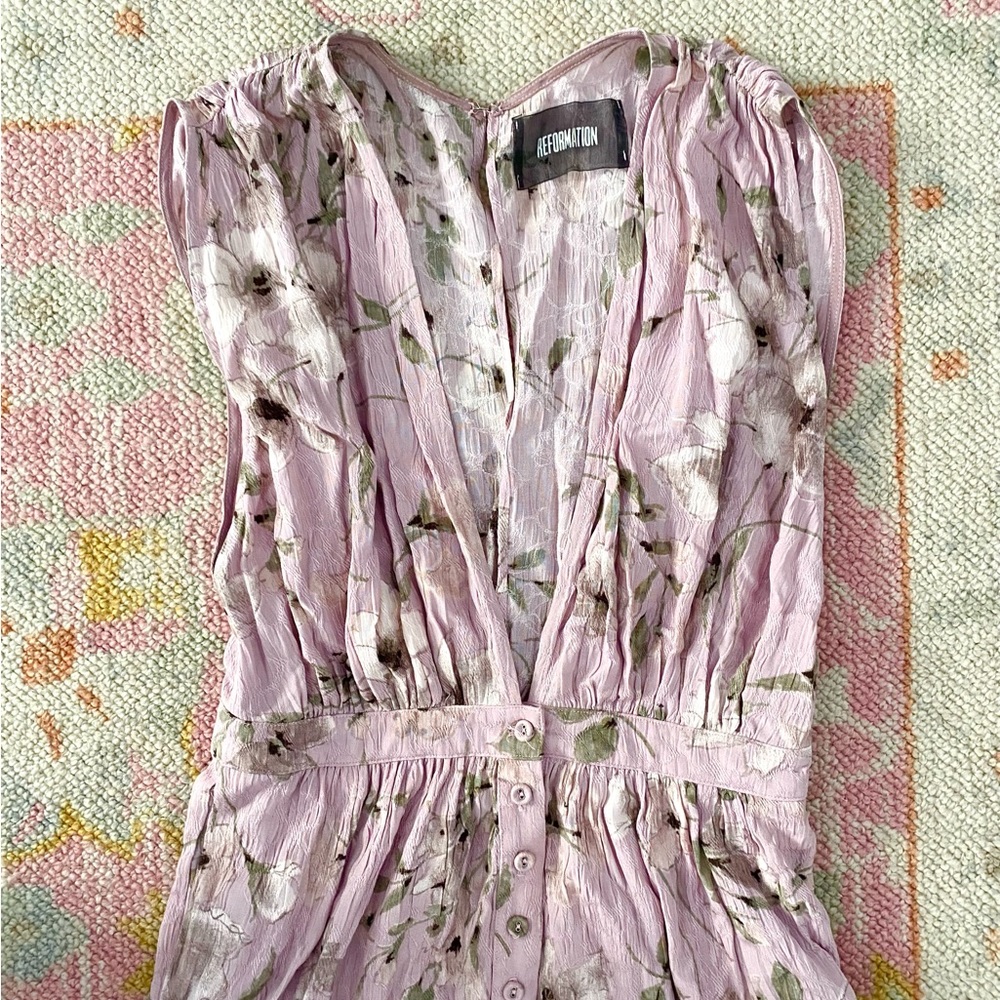 ref lilac floral midi dress